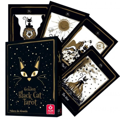 картинка Карты Таро "Golden Black Cat Tarot" AGM Urania / Золотое Таро Черной Кошки от магазина Gamesdealer.ru
