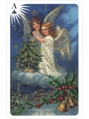 картинка Карты "Old Time Christmas Angels Deluxe Double Bridge Deck" от магазина Gamesdealer.ru