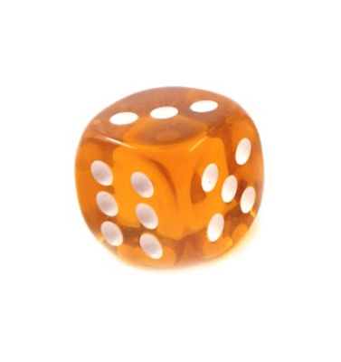 картинка Кости игральные из янтаря 15 мм оранжевые, 1 шт от магазина Gamesdealer.ru