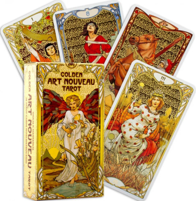 картинка Карты Таро "Golden Art Nouveau Tarot" Lo Scarabeo / Золотое Таро Уэйт Арт-Нуво от магазина Gamesdealer.ru