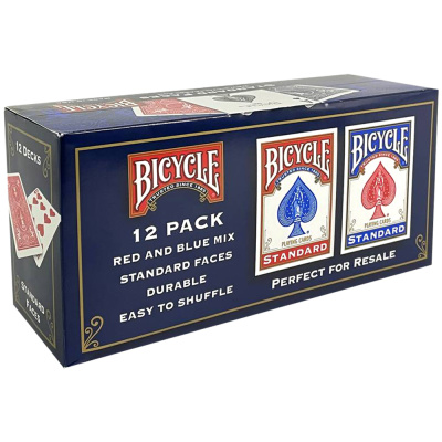картинка Игральные карты Bicycle Standard 54, блок 12 шт. синие и красные от магазина Gamesdealer.ru