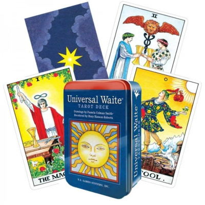 картинка Карты Таро "Universal Waite In a Tin" US Games / Универсальная Колода Уэйта В Жестяной Коробке от магазина Gamesdealer.ru