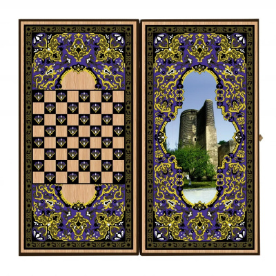 картинка Шахматы + нарды + шашки "Сирия Башня" средние от магазина Gamesdealer.ru