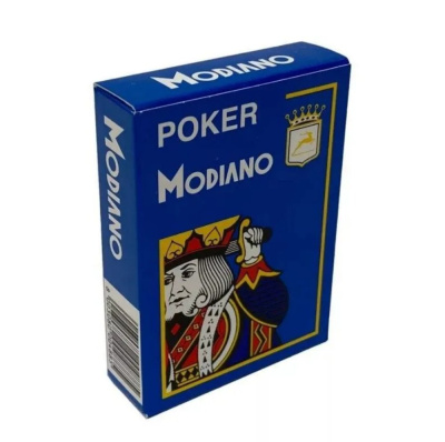картинка Карты "Modiano Poker" 100% plastic 4 jumbo index blue от магазина Gamesdealer.ru