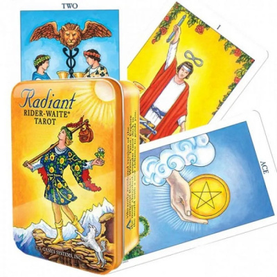 картинка Карты Таро "Radiant Rider-Waite Tarot deck in a Tin" US Games / Радужное Таро Райдера-Уэйта от магазина Gamesdealer.ru