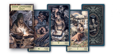картинка Карты Таро "Alligo/Minetti/Penco Dark Grimoire Tarot" Lo Scarabeo / Таро Черный Гримуар, Некронмикон от магазина Gamesdealer.ru