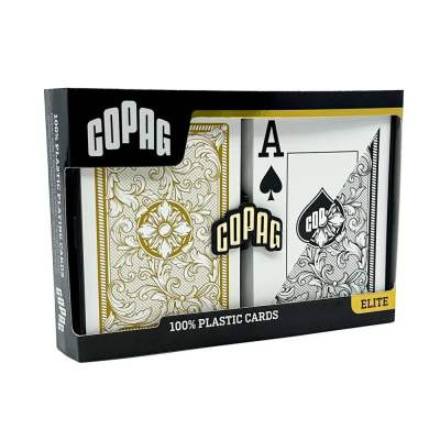 Карты "1546 Plastic Bridge Size Jumbo Index black/gold Double-Deck Set"