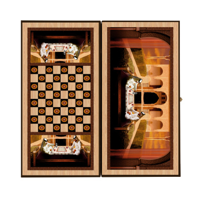 картинка Шахматы + нарды + шашки "Сирия Шейхи" малые от магазина Gamesdealer.ru
