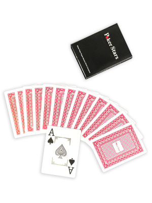 картинка Карты для покера "Poker Stars" 100% пластик, красные от магазина Gamesdealer.ru