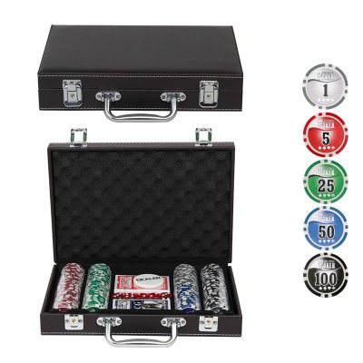 картинка Набор для покера Leather Brown на 200 фишек от магазина Gamesdealer.ru