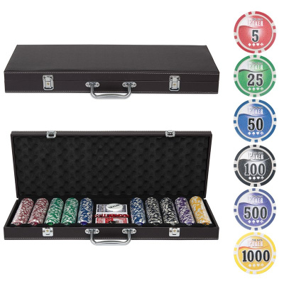 картинка Набор для покера Leather Brown на 500 фишек от магазина Gamesdealer.ru