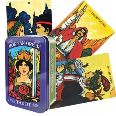 картинка Карты Таро "Morgan-Greer In a Tin" US Games / Морган Грир в металлическом боксе от магазина Gamesdealer.ru
