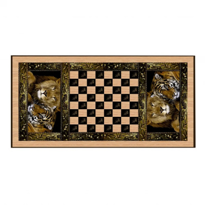картинка Шахматы + нарды + шашки "Сирия Львы" средние от магазина Gamesdealer.ru
