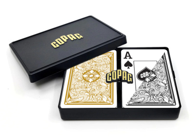 картинка Карты "1546 Plastic Bridge Size Jumbo Index black/gold Double-Deck Set" от магазина Gamesdealer.ru
