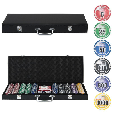картинка Набор для покера Leather Black на 500 фишек от магазина Gamesdealer.ru