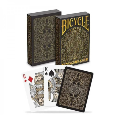 картинка Карты "Bicycle Standard Index Aureo Black" от магазина Gamesdealer.ru