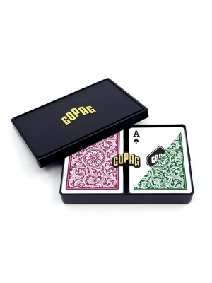 картинка Карты "Legacy Plastic Poker Size Jumbo Index green/purple Double-Deck Set" от магазина Gamesdealer.ru