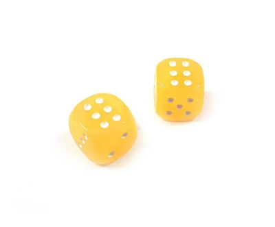 картинка Комплект костей из янтаря 13мм желтые 2 шт от магазина Gamesdealer.ru
