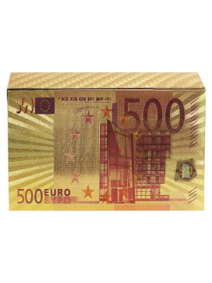 картинка Карты игральные пластиковые золотые с красным 500 ЕВРО (54 шт.) от магазина Gamesdealer.ru