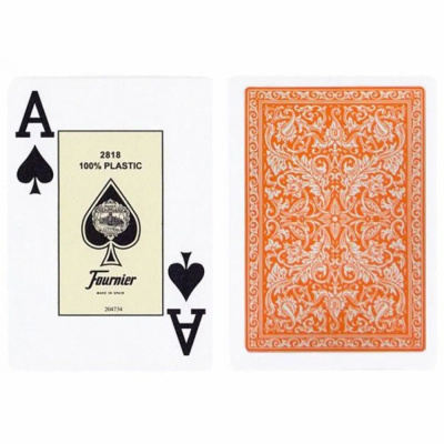 картинка Карты "Fournier 2818 orange" 100% пластик от магазина Gamesdealer.ru